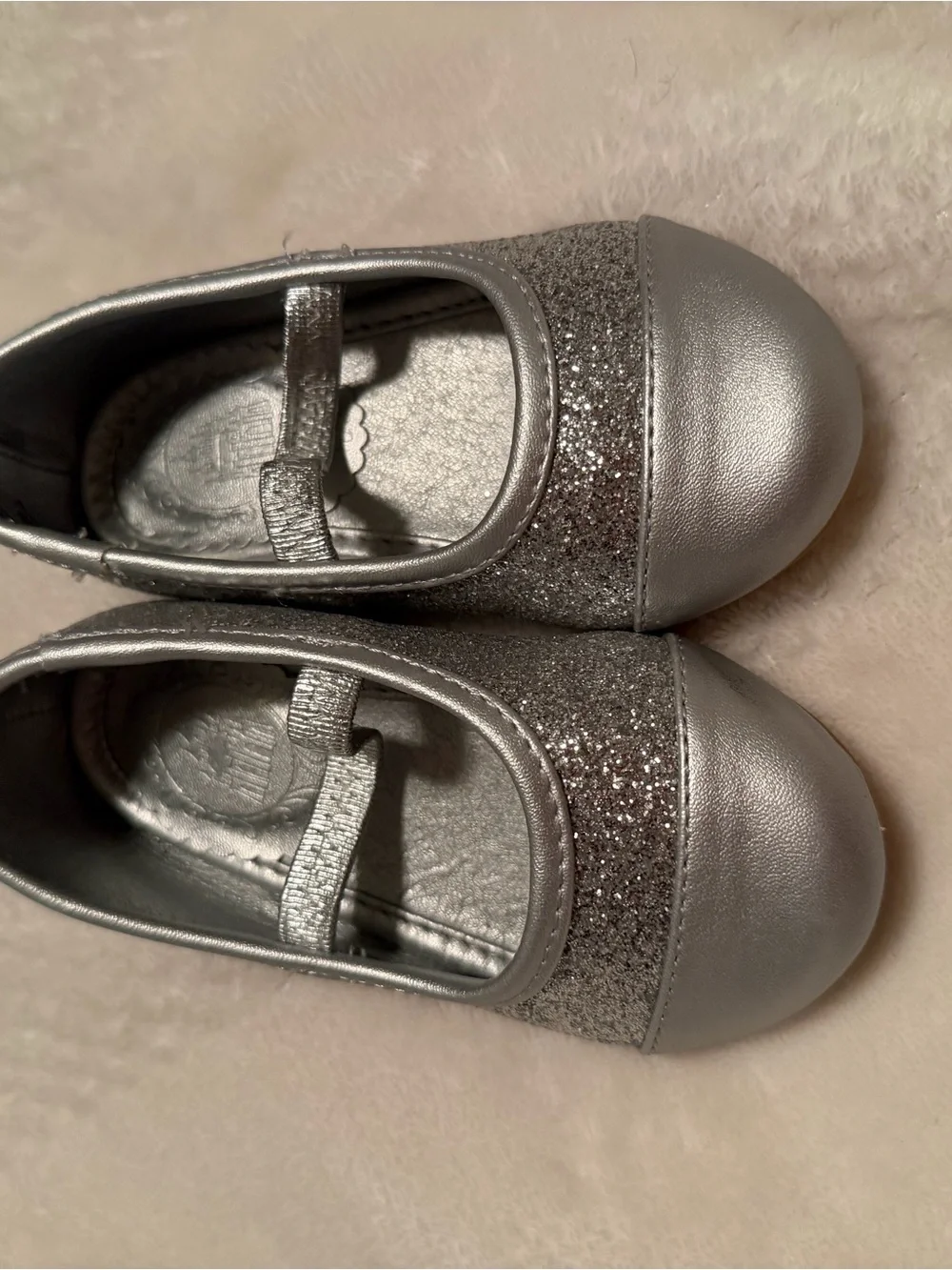 Disney Silver Glitter Mary Jane Dress Shoes